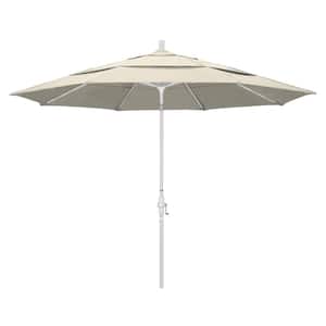 11 ft. Aluminum Collar Tilt Double Vented Patio Umbrella in Antique Beige Olefin