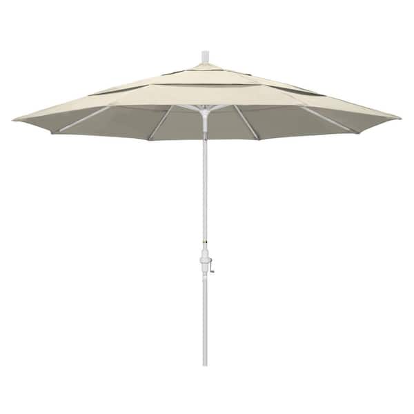 California Umbrella 11 ft. Aluminum Collar Tilt Double Vented Patio Umbrella in Antique Beige Olefin