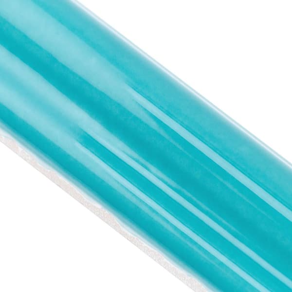 Newport Turquoise 1 in. x 10 in. Polished Ceramic Wall Pencil Liner Tile