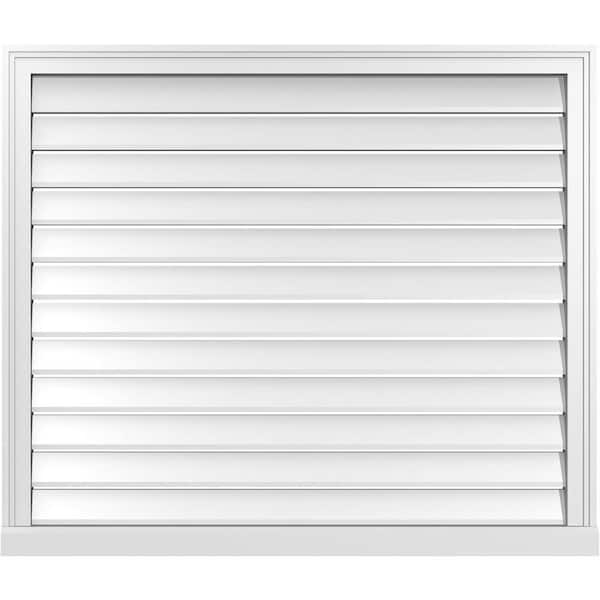 Ekena Millwork 42" x 36" Vertical Surface Mount PVC Gable Vent: Functional with Brickmould Sill Frame