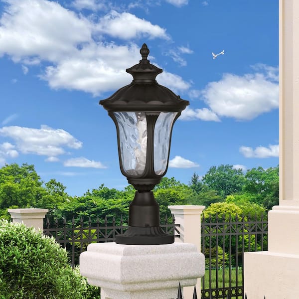 AVIANCE LIGHTING Whitingham 1-Light Bronze Cast Aluminum Hardwired Outdoor Waterproof Post Light