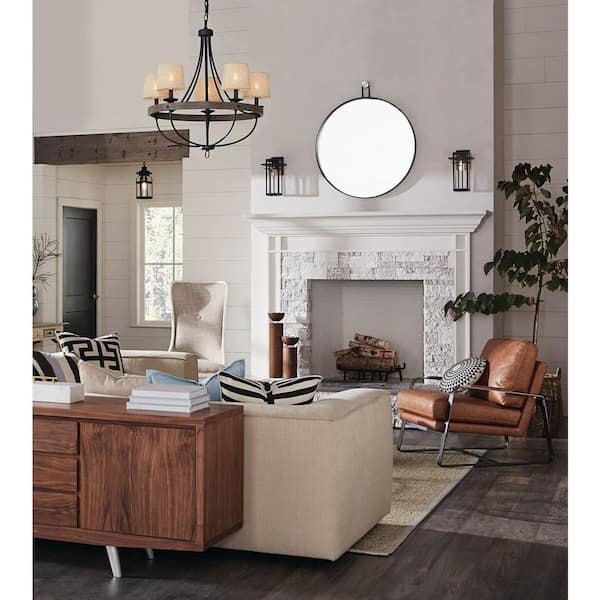 Boxwood Collection 1-Light Antique Bronze Clear Seeded Glass Craftsman Outdoor Small Wall Lantern Light