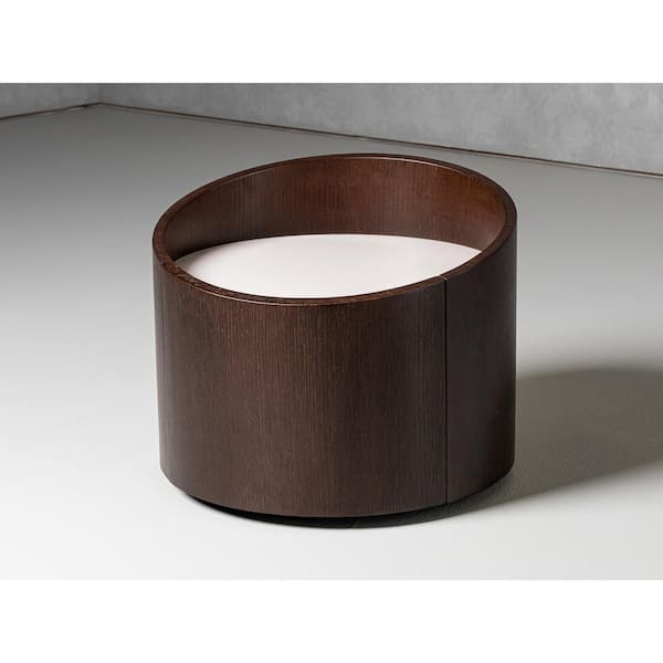 Geneva Modern Brown Oak 1 Drawer 21 in. W Nightstand