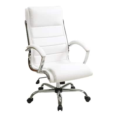 White Faux Leather Executive Chair