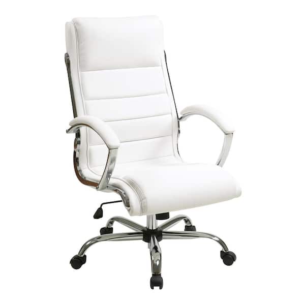 Office Star Products White Faux Leather Executive Chair