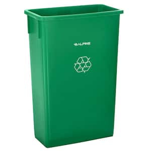 23 Gal. Green Touchless Indoor Recycling Bin with Bottle Lid and Dolly