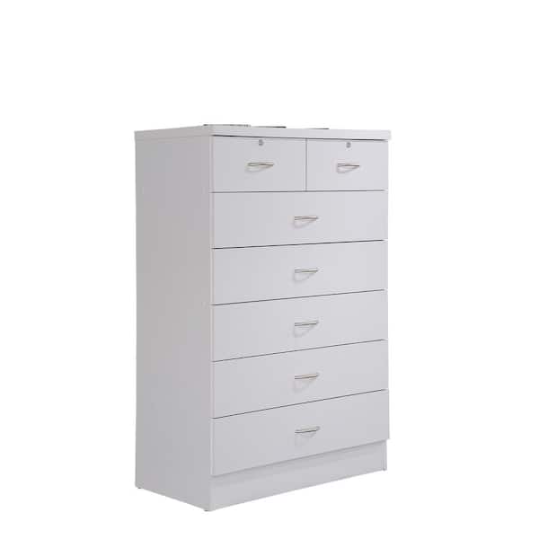7 Drawer White Chest Of Drawers Flash, Grey Tall Dresser Ikea