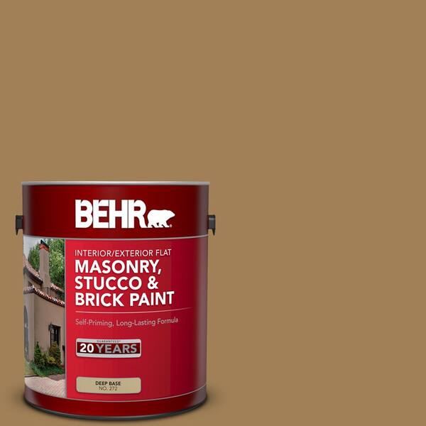 BEHR 1 gal. #MS-45 Tuscany Gold Flat Interior/Exterior Masonry, Stucco and Brick Paint