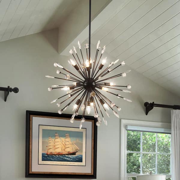 LLHZSY 30 in. 16 - Light Black Globe Crystal Dandelion
