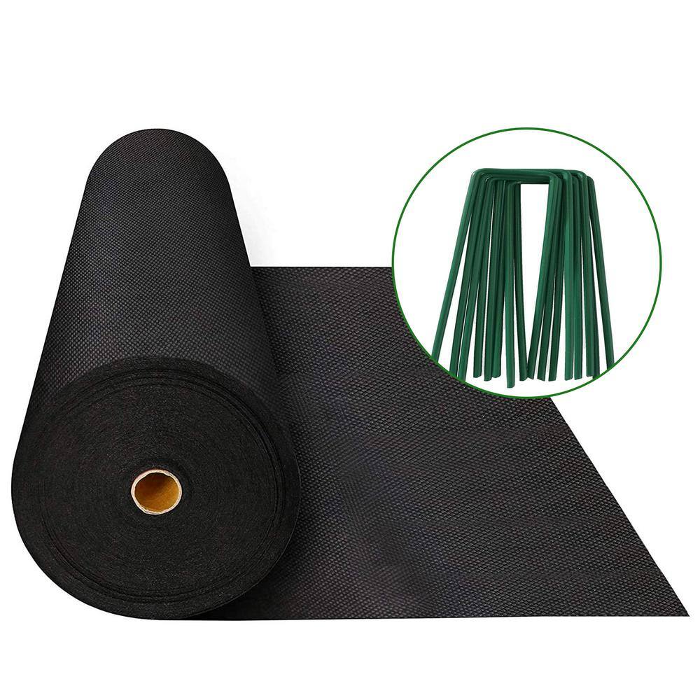 Agfabric 4 ft. x 150 ft. 2.3oz. NonWoven Weed Barrier Landscape Fabric with 50 UShaped