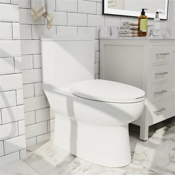 GIVING TREE 1-Piece 1.27 GPF Dual Flush Elongated Toilet in White