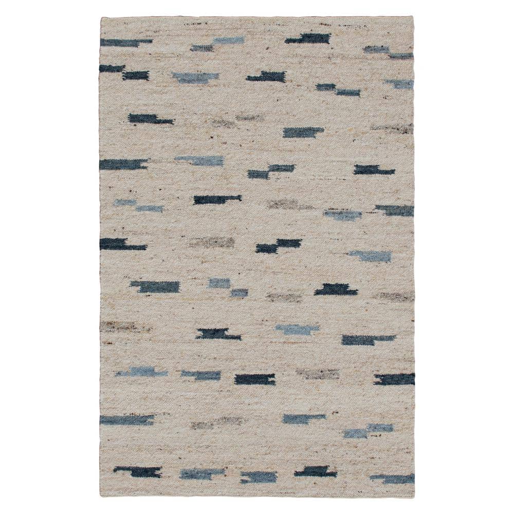 Andrew Blue/Gray 5 ft. x 7 ft. Abstract Hand-Woven Wool Blend Indoor Area R