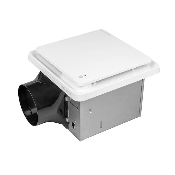 Hampton Bay 80/110 CFM Ceiling Mount Room Side Installation Bathroom Exhaust Fan, White with Motion and Humidity Sensor