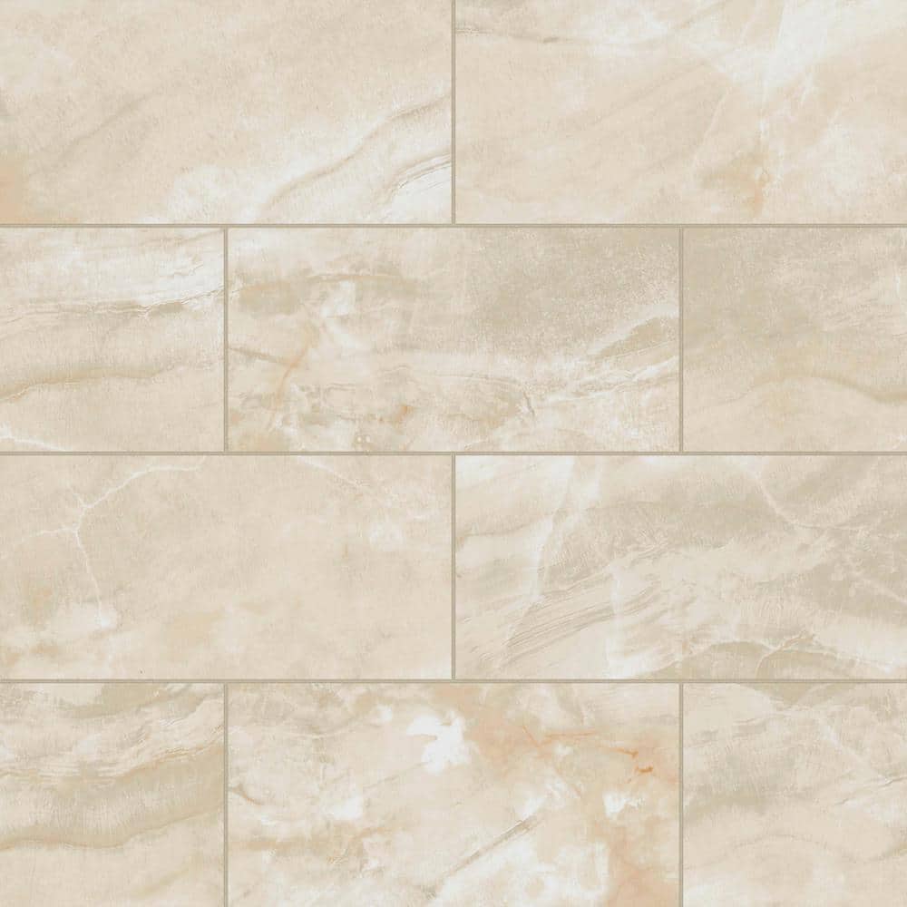 Sample-Gemma Rectangular 4 in. x 5 in. Polished Beige Onyx Porcelain Tile price history on PriceWatchPro