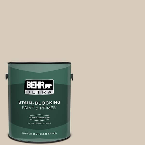 BEHR ULTRA 1 gal. #PPU5-12 Almond Wisp Extra Durable Semi-Gloss Enamel Interior Paint & Primer