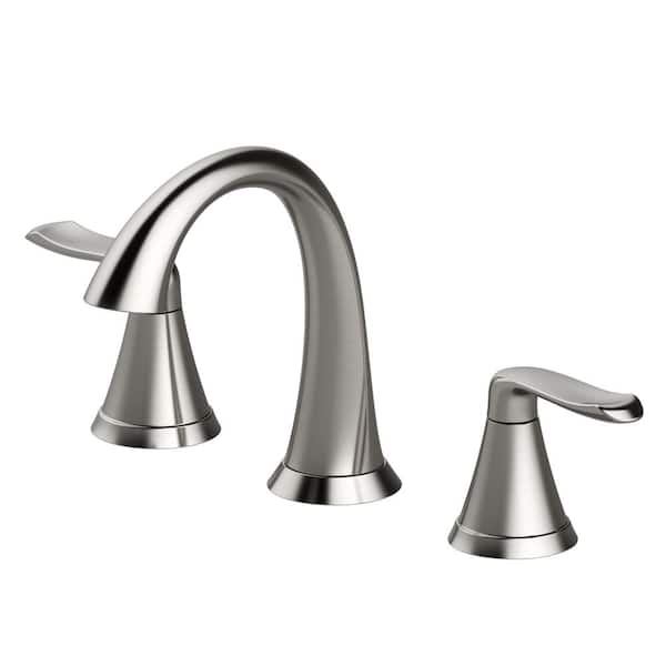 JACUZZI PICCOLO 8 in. Widespread 2-Handle Bathroom Faucet with Drain Assembly in Brushed Nickel