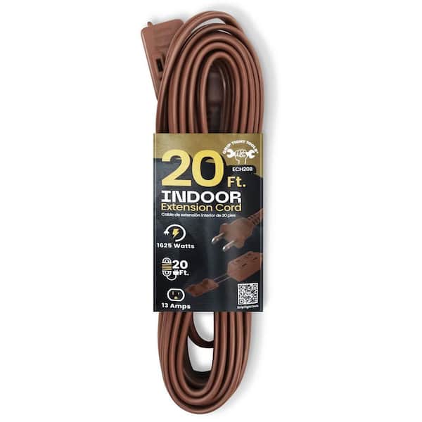20 ft. 16/2 SPT, Indoor Household Extension Cord, Brown