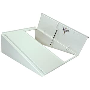 Classic Series 51 in. x 64 in. White Powder Coated Painted Steel Cellar Door with Keyed Lock Kit