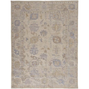 Beige and Blue 12 ft. x 15 ft. Abstract Indoor / Outdoor Area Rug