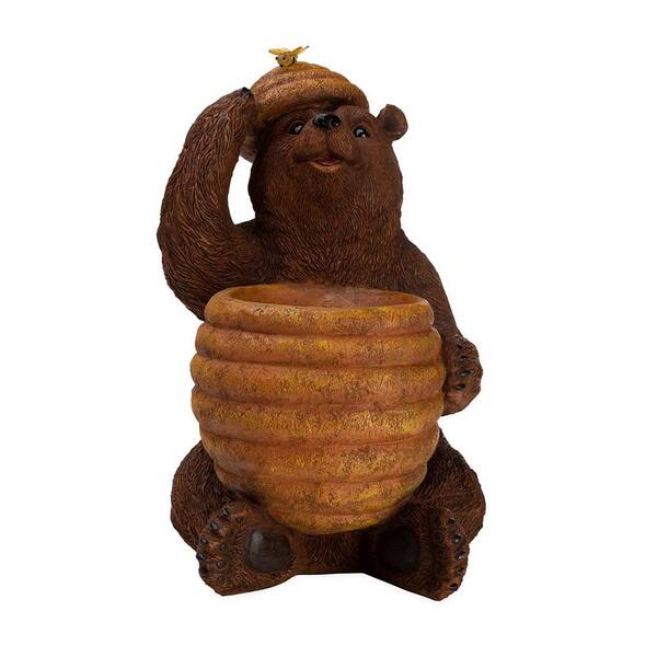 Evergreen Oh Honey Solar Resin Birdbath with Bear and Bee Hive 59L66PH - The Home Depot Evergreen Oh Honey Solar Resin Birdbath with Bear and Bee Hive 59L66PH - The Home Depot