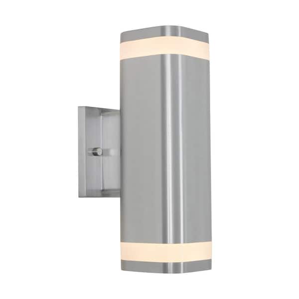 Artika Mettle Chrome Modern Integrated LED Outdoor Hardwired Garage and Porch Light Cylinder Sconce