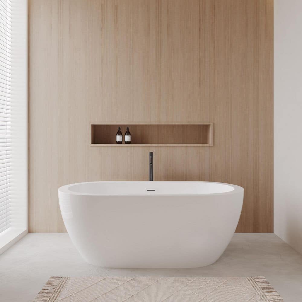 Soho 59.75 in. Acrylic Flatbottom Bathtub in White with Shiny White Trim and Matte Black Faucet price history on PriceWatchPro