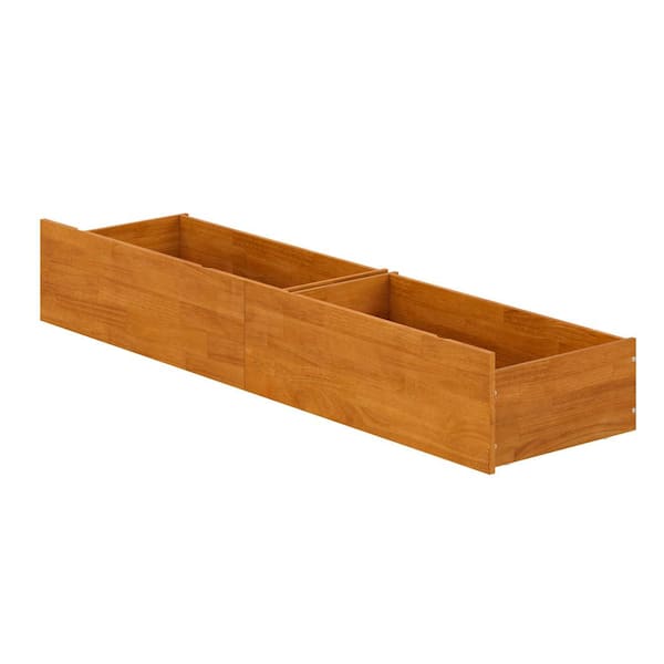Urban Light Toffee Natural Bronze Twin and Full Frame Solid Wood Bed Drawers