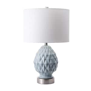 Tulsa 24 in. Light Blue Contemporary Table Lamp, Dimmable
