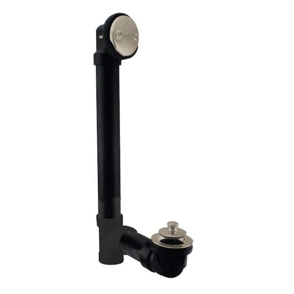 Westbrass 1-1/2 in. Twist and Close Schedule 40 ABS Bath Waste with 2-Hole Elbow in Satin Nickel