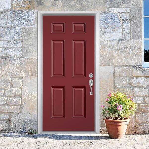 Masonite 36 in. x 80 in. 6-Panel Red Bluff Right-Hand Inswing