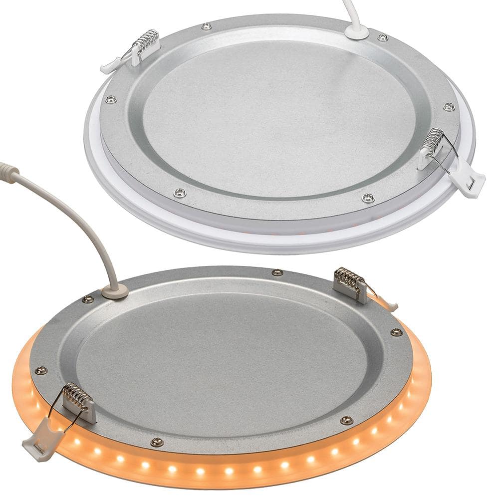 Ultra Slim White 8-Inch Canless LED Recessed Light with Night Feature