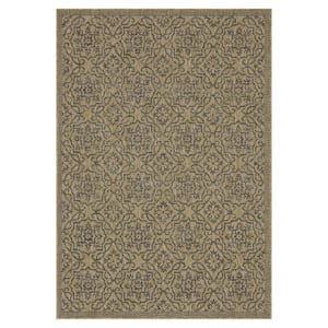 Eliza Jute and Black 10 ft. x 13 ft. Indoor/Outdoor Area Rug