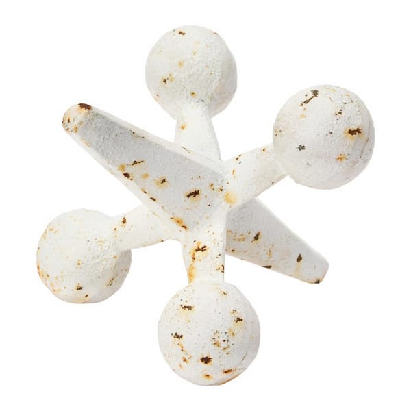 Beige 5.8 in. x 5.8 in. Metal Jack Accent