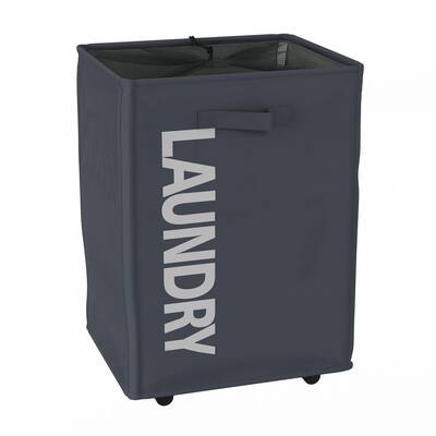 Collapsible Laundry Hamper with Mesh Liner and Wheels