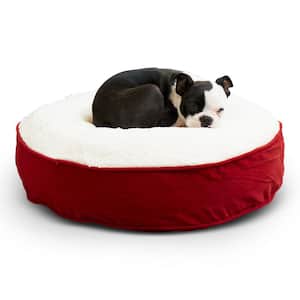 Scout Deluxe Round Extra Small Crimson Sherpa Dog Bed