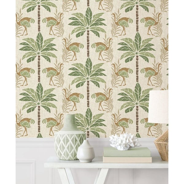 Stroll Along Deco Aloe Vinyl Peel and Stick Wallpaper Roll (Covers 30.75 sq. ft)