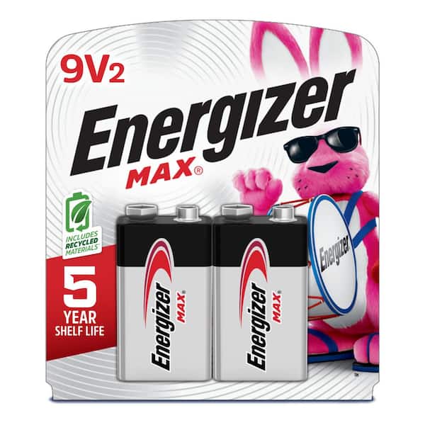 Energizer MAX 9V Batteries (2-Pack), 9-Volt Alkaline Batteries