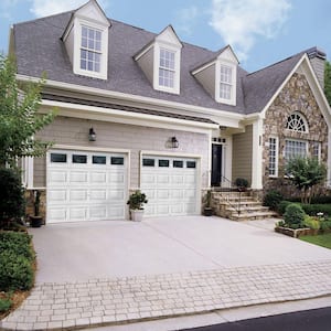 Classic Collection 8 ft. x 7 ft. 12.9 R-Value Intellicore Insulated White Garage Door with Plain Windows