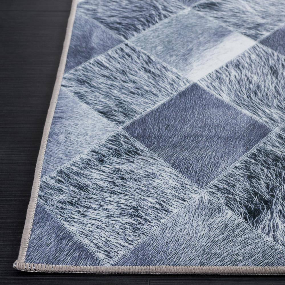 Gray Faux Fur Non-Slip Washable 6' x 9' Area Rug