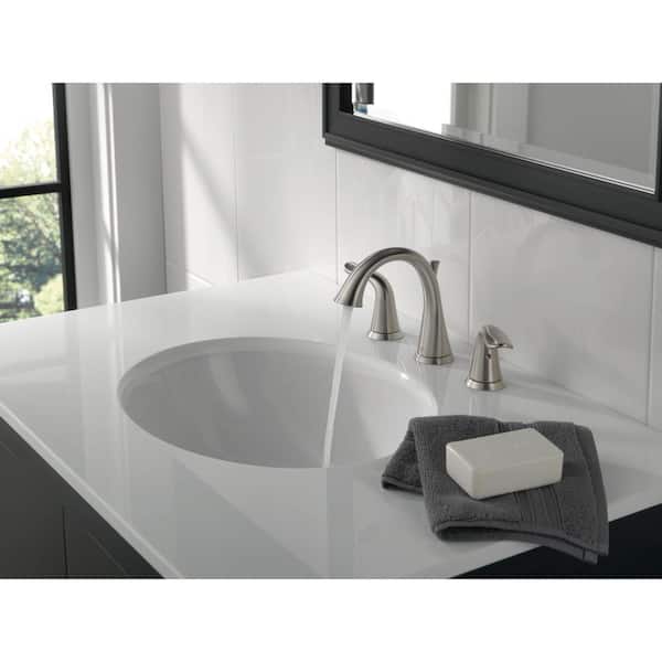 Lahara 8 in. Widespread 2-Handle Bathroom Faucet with Metal Drain Assembly in Stainless