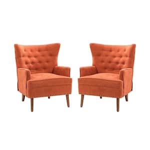 Laomedon Orange Armchair with Nailhead Trim Set of 2