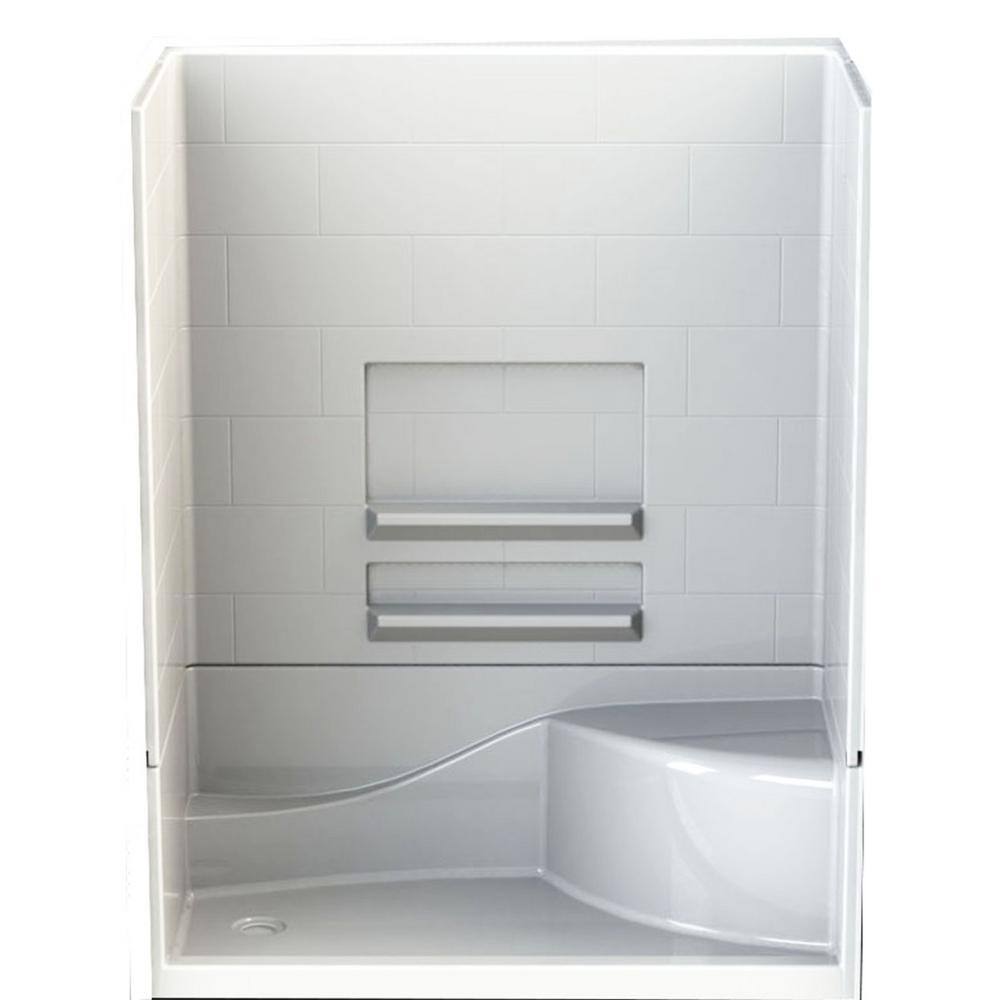 Varia Subway 30 in. x 60 in x 76 in. 4 -pc AcrylX Acrylic Finished Shower S