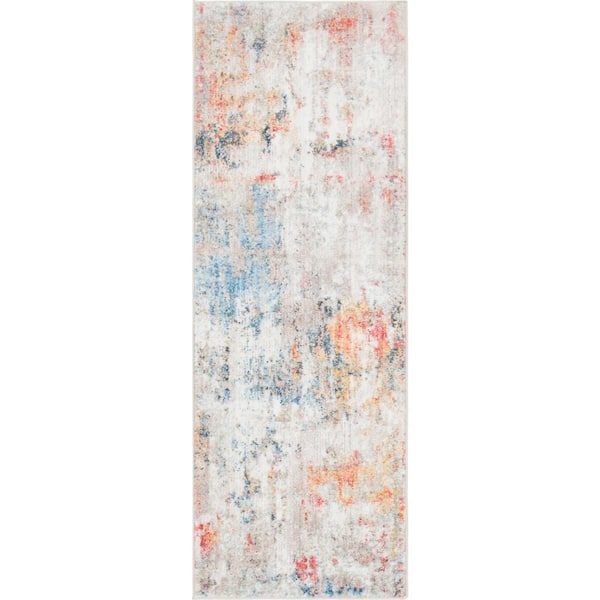 Unique Loom Rainbow Dispersive Multi 2 ft. x 6 ft. Runner Rug 3142652