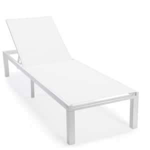Marlin White Aluminum Outdoor Lounge Chair in White