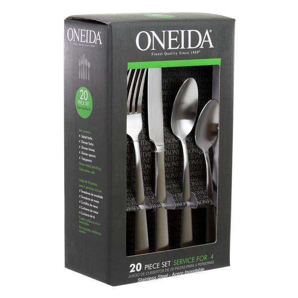 Oneida Nocha 20-Piece Brushed Stainless Steel Flatware Set