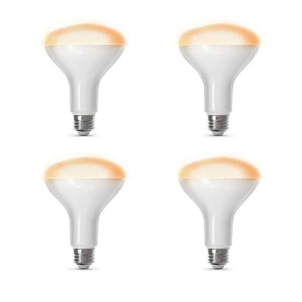 Feit Electric 65-Watt Equivalent BR30 Smart Wi-Fi Dimmable E26 LED Light Bulb Works with Alexa/Google Home, Soft White 2700K (4-Pack)