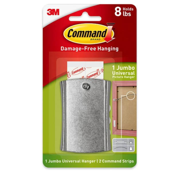 Universal Frame Hangers, Metal, Damage Free Decorating, 1 Hanger and 4 Strips
