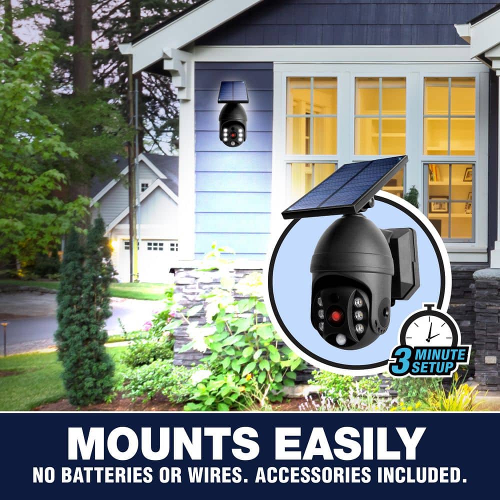 Bell & Howell Black Solar Powered Motion-Sensing LED Security Spotlight