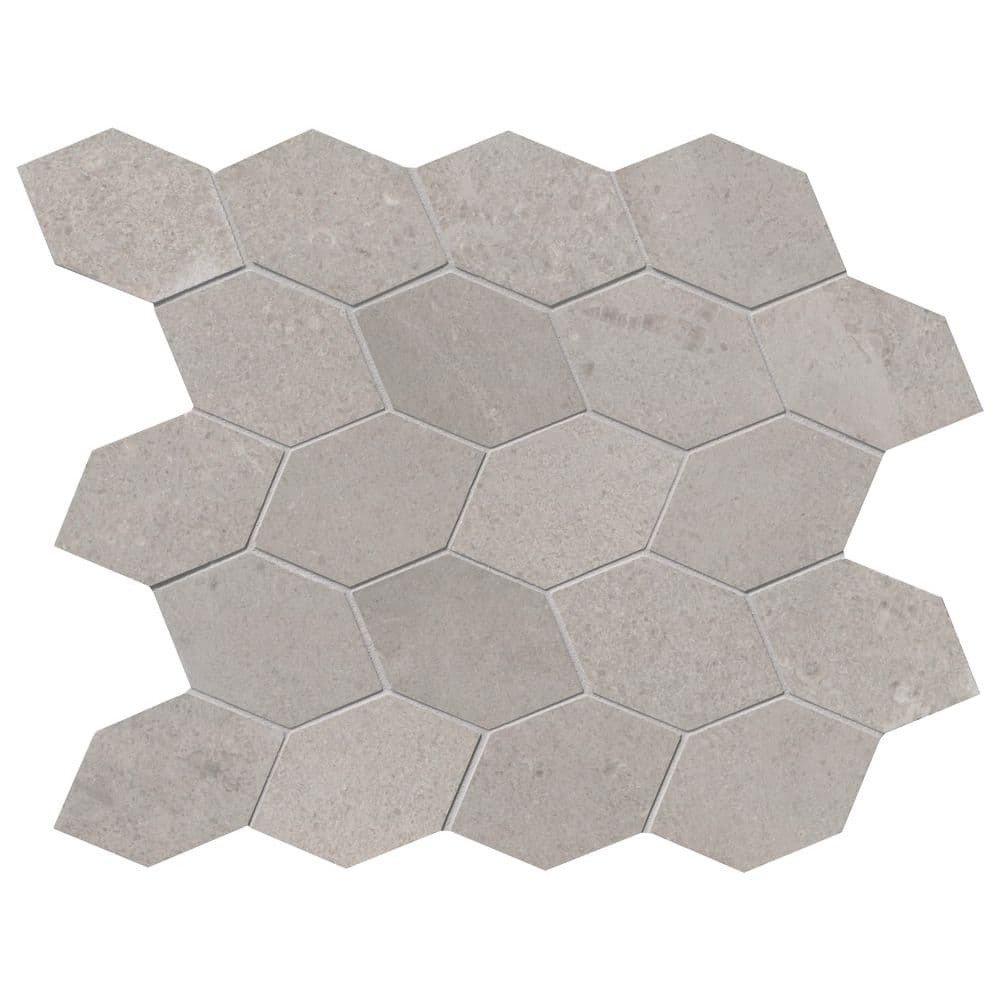 Take Home Sample - Lilly Pad 6 in. x 6 in. Honed Limestone Mesh-Mounted Mosaic Tile price history on PriceWatchPro