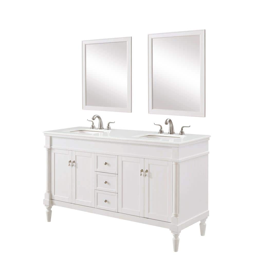 Simply Living 60 in. W x 21.5 in. D x 35 in. H Bath Vanity in Antique White